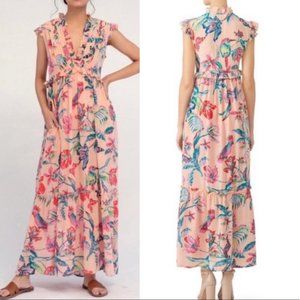 Banjanan Floral Constance Ruffled Maxi Dress